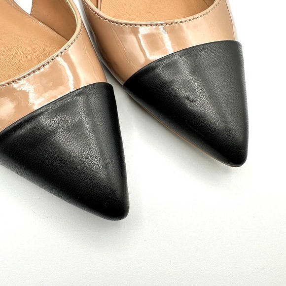 Steve Madden Shoes 8M Point Toe Low Slingback Nude Glossy Faux Leather Allure - Picture 9 of 9